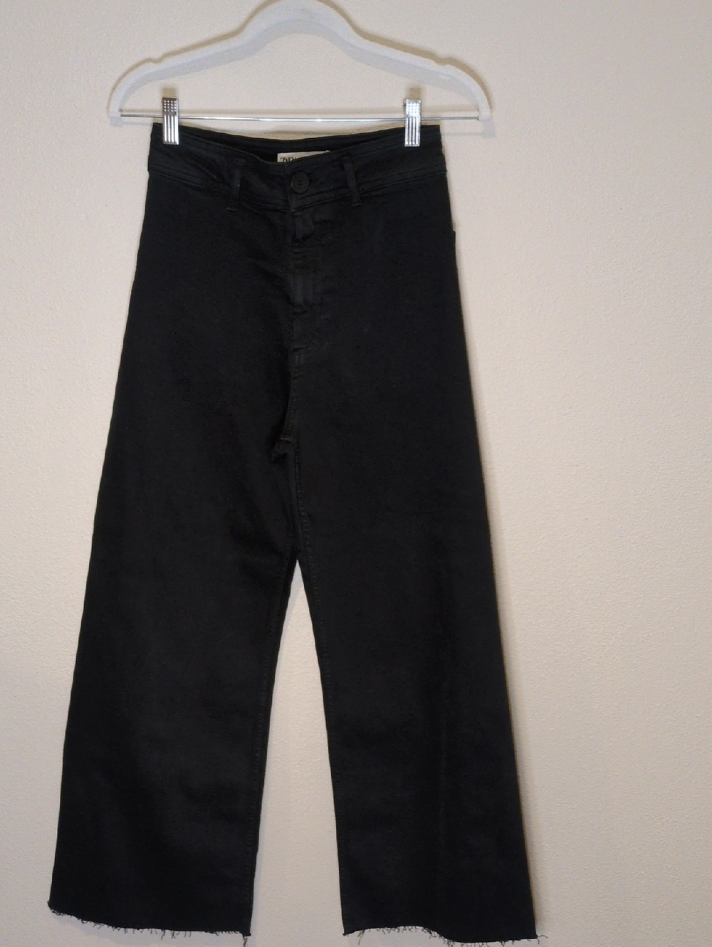 Zara Black High-Rise Wide Leg Jeans Size 4